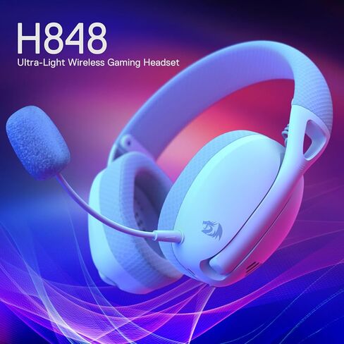 سماعة الألعاب اللاسلكية Redragon H848 Bluetooth - خفيفة الوزن - صوت محيطي 7.1 - برامج تشغيل 40 مم - ميكروفون قابل للفصل - منصات متعددة للكمبيوتر الشخصي، PS5/4/3، Switch، Mobile in Kuwait