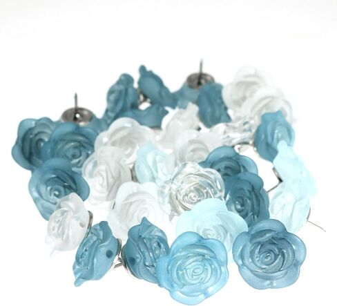Baroque Frosted Resin Rose Push Pins Decorative Push Pins Ink Flower Push Pins for Cork Board Rose Thumb Tacks, Ink Blue Gradient in Saudi Arabia