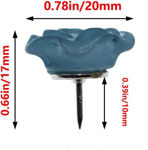 Baroque Frosted Resin Rose Push Pins Decorative Push Pins Ink Flower Push Pins for Cork Board Rose Thumb Tacks, Ink Blue Gradient in Saudi Arabia