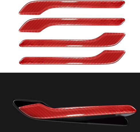 Door Handle Cover FIt for Tesla Model 3/Model y 2017-2024,Carbon Fiber Door Handle Wrap for Car Door Handle Sills Protection Wrap Accessories 4PCS (Matt Carbon Fiber Pattern) in Saudi Arabia