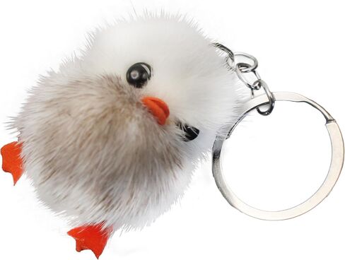 Adorable Genuine Mink Fur Duckling Keychain - Ethically Sourced, Available in Four Chic Colors in Saudi Arabia