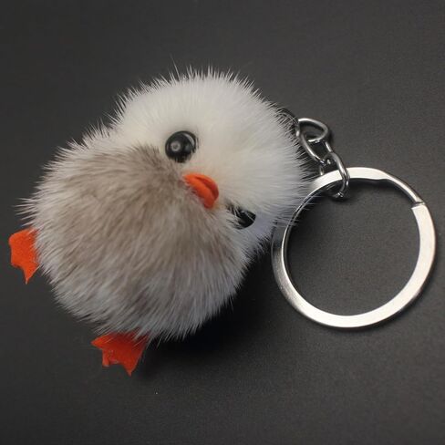 Adorable Genuine Mink Fur Duckling Keychain - Ethically Sourced, Available in Four Chic Colors in Saudi Arabia