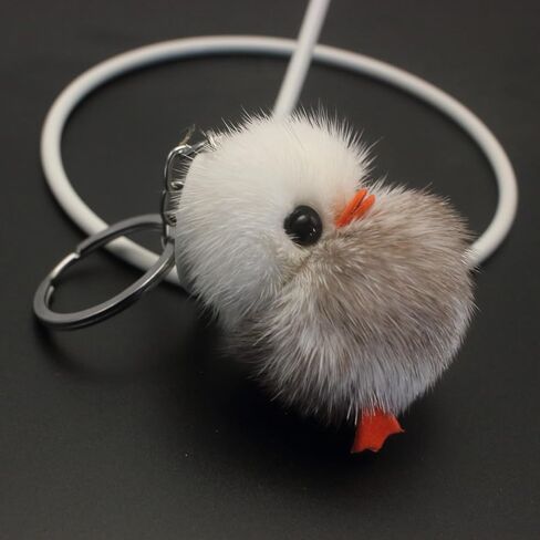 Adorable Genuine Mink Fur Duckling Keychain - Ethically Sourced, Available in Four Chic Colors in Saudi Arabia