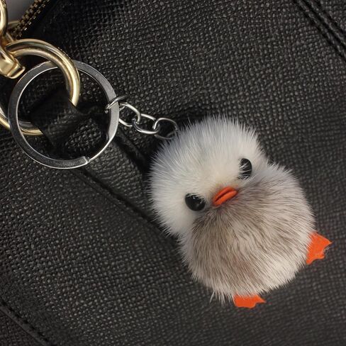 Adorable Genuine Mink Fur Duckling Keychain - Ethically Sourced, Available in Four Chic Colors in Saudi Arabia