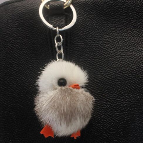 Adorable Genuine Mink Fur Duckling Keychain - Ethically Sourced, Available in Four Chic Colors in Saudi Arabia