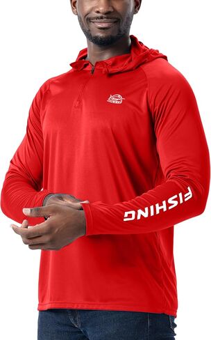 Willit Men's UPF 50+ Sun Hoodie Fishing Shirt Half Zip Long Sleeve SPF Hiking Shirt Lightweight in Saudi Arabia