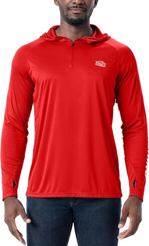 Willit Men's UPF 50+ Sun Hoodie Fishing Shirt Half Zip Long Sleeve SPF Hiking Shirt Lightweight in Saudi Arabia