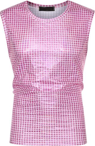 Lars Amadeus Metallic Tank Top for Men's Sleeveless Party Club Shining Vest in Saudi Arabia