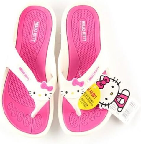 شبشب HELLOKITTY الكلاسيكي للسيدات - مقاس 5 - تصميم وردي وأبيض in Kuwait