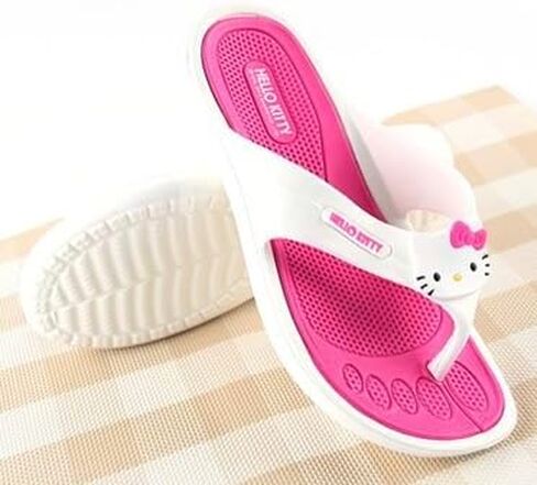 شبشب HELLOKITTY الكلاسيكي للسيدات - مقاس 5 - تصميم وردي وأبيض in Kuwait