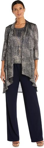R&M Richards Print Foggy Foil Crinkle Duster Pant Set in Saudi Arabia