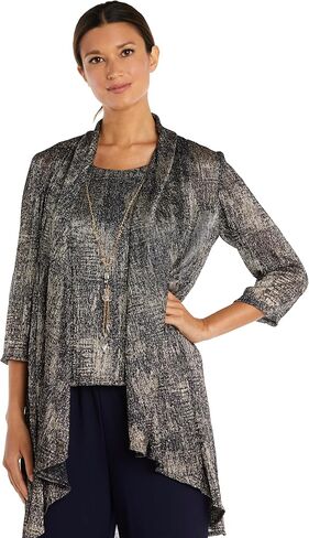 R&M Richards Print Foggy Foil Crinkle Duster Pant Set in Saudi Arabia