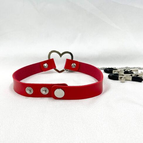 Fake Nipple Rings Adjustable PU Leather Choker Necklace Non-Piercing Nipple Rings Sexy Body Chain Fake Nipple Jewelry in Kuwait