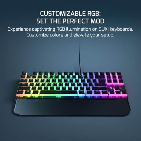 GAMEPOWER Suki TKL Wired Mechanical Gaming Keyboard, Programmable Macros RGB Lighting Customization, Tactile Blue Mechanical Switches Aluminum Base, Magnetic Wrist Support, 87 Keys, Blue Switch in Kuwait