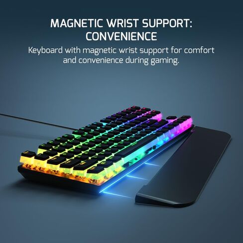 GAMEPOWER Suki TKL Wired Mechanical Gaming Keyboard, Programmable Macros RGB Lighting Customization, Tactile Blue Mechanical Switches Aluminum Base, Magnetic Wrist Support, 87 Keys, Blue Switch in Kuwait