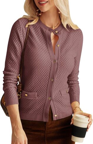 GRACE KARIN Womens 2024 Cardigan Sweaters Dressy Long Sleeve Button Down Sweater Jacket Open Front Sweater with Pockets in Saudi Arabia