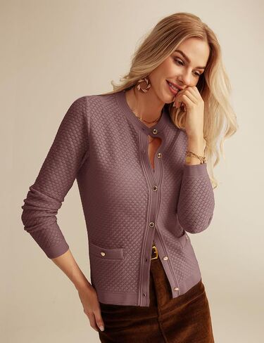 GRACE KARIN Womens 2024 Cardigan Sweaters Dressy Long Sleeve Button Down Sweater Jacket Open Front Sweater with Pockets in Saudi Arabia