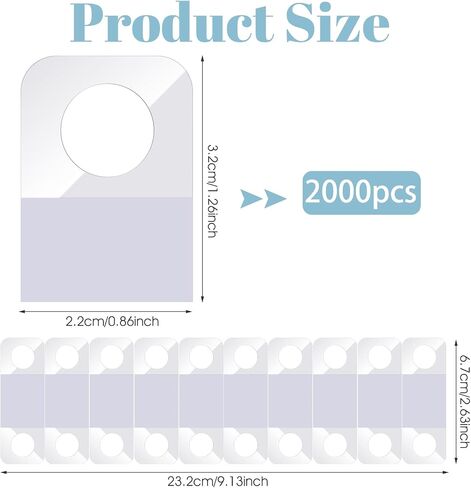 Prudiut 500 Pcs Hang Tabs Round Hole Hanging Tabs Self Adhesive Hang Tags Plastic Hanging Stickers Clear Hang Tabs for Retail Small Items, Handicrafts, Jewelry Display in Kuwait