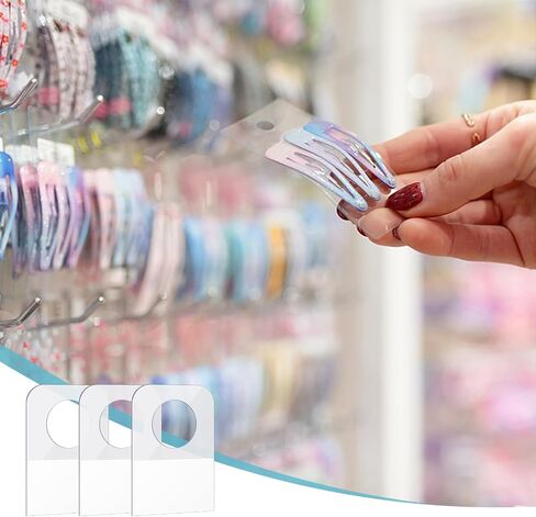 Prudiut 500 Pcs Hang Tabs Round Hole Hanging Tabs Self Adhesive Hang Tags Plastic Hanging Stickers Clear Hang Tabs for Retail Small Items, Handicrafts, Jewelry Display in Kuwait