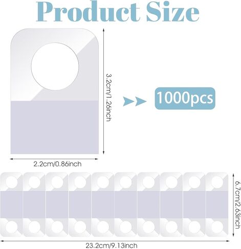 Prudiut 500 Pcs Hang Tabs Round Hole Hanging Tabs Self Adhesive Hang Tags Plastic Hanging Stickers Clear Hang Tabs for Retail Small Items, Handicrafts, Jewelry Display in Kuwait