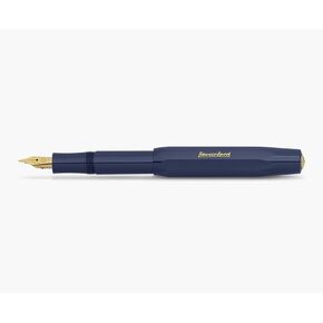 Kaweco Sport Classic Fountain Pen Navy Blue, Fine Nib Sport Octagonal Clip Gold