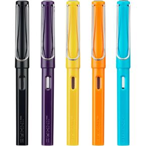 5PCS Jinhao 619 Resin Fountain Pen Set, Iridium Fine Nib Smooth Writing Pen with Ink Converter (Morandi Color)