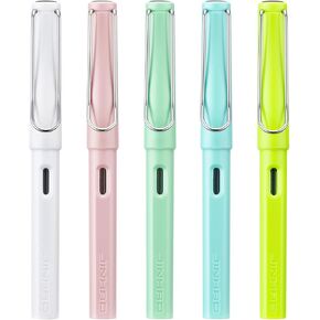 مجموعة أقلام حبر جينهاو 619 من الراتنج، 5 قطع، قلم كتابة ناعم من الإيريديوم مع محول حبر (لون موراندي) in Kuwait