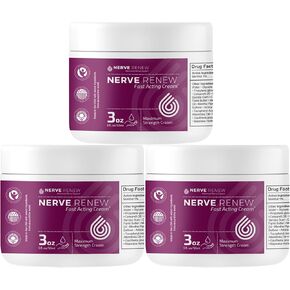 NERVE RENEW Maximum Strength Fast-Acting Nerve Cream - Targeted Ethoxydiglycol, Capric Triglyceride, Arnica Cream Formulation for Soothing Comfort - 3 fl. oz/65 ml