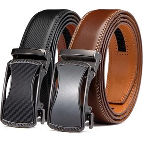 Ratchet Belts for Men 2 Pack - Mens Belt Leather with 35mm in Gift Set Box