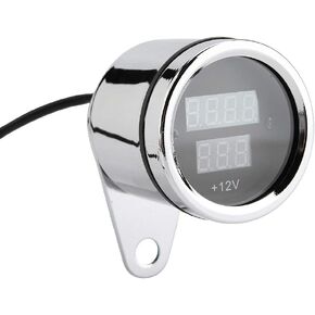 Motorcycle Tach Tachometer Gauge,Tachometer Motorcycle,Electronic Tachometer for Motorcycles,Dashboard Parts,2 in 1 Motorcycle Led Digital Voltmeter Tachometer Gauge Metal Odometer Speedometer