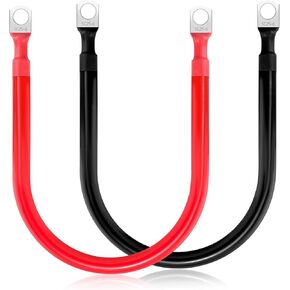 2 AWG Battery Cable 6 Pcs, 5.9 Inch Battery Cables with M8 Ring Terminals, Marine Battery Cables Pure Copper, Battery Ground Cable for Motorcycle, Car, Truck, Rv, Boat by XIOGZAXI