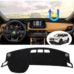 Karltys Dashboard Cover for Nissan Rogue 2021-2024 2025, Anti-Glare Rogue Dash Cover Black Flannel Dashboard Mat, Anti-Reflection Anti-Slip Sun Protection Dash Pad (Not for Rogue Sport)