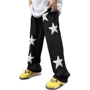 OYOANGLE Men's Graphic Straight Leg Casual Pants Zipper Fly Long Pants Streetwear Trousers in Saudi Arabia