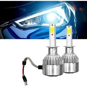 2 PCS H8/H11/H9 Car LED Light, 3000K 3800LM Super Bright Auto Headlight Bulb, Waterproof Car C6 LED Fog Light High and Low Beam Bulb Replacement, Plug & Play Bulb Lighting Car Accessories
