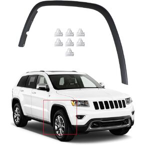 Right Automotive Wheel Arch Trim Flares Front Passenger Side Black Replacement for 2011-2016 Grand Cherokee CH1291106 1MP38RXF1AE