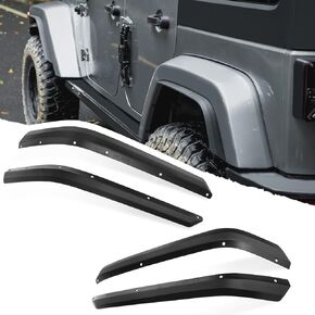 Front & Rear Fender Flares for 2007-2018 Jeep Wrangler JK JKU Unlimited,Off-Road Wheel Fender Liner 4 PCS