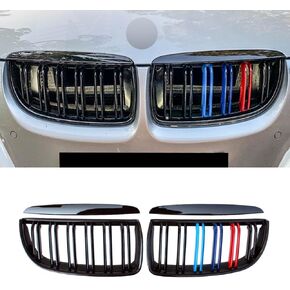 MAXDOM Replacement Front Upper Grill Fit for BMW (2012-2018) 3 Series F30 F31 – Gloss Black Double Slats ABS Grille