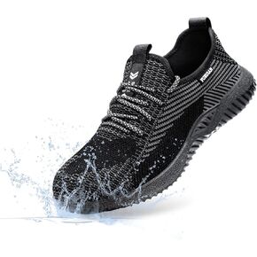 Furuian Steel Toe Shoes for Men Comfortable Safety Shoes Non Slip Steel Toe Sneakers Warehouse Industry Contstruction Mens Work Shoes
