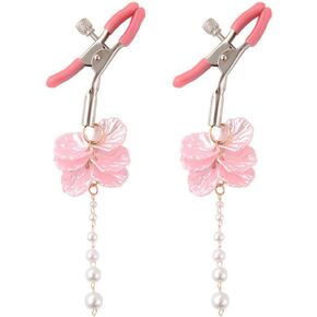 Petal Body Clamps with Pearl Pendant Body Clamps Rings Non Piercing Adjustable Body Ring Clamp Faux Body Jewelry Suitable for Variety Carnival Scenes Body Jewelry
