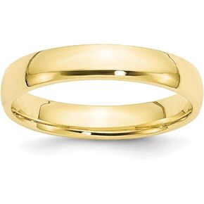 10k Yellow Gold 4mm Comfort Fit Plain Classic Wedding Band Ring