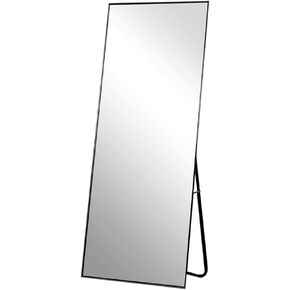 PexFix Full Length Mirror, Rectangle Floor Mirror Full Body Mirror Aluminum Alloy Frame Wall Mirror Hanging Leaning Standing Mirror 59" x 20" - Black, (JJ00755AAF-USAM009-US)
