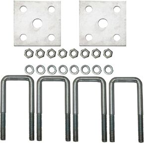 Extreme Max 3006.7055 Single Axle Galvanized U-Bolt Kit for Mounting Boat Trailer Leaf Springs for 2" x 2" Axle - 4-13/16" Long