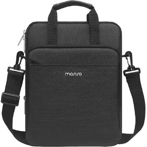 MOSISO Vertical Tablet Sleeve Case Compatible with iPad Pro 12.9 inch M2 & M1 (6th/5th/4th/3rd Gen) 2022-2018,Surface Pro 12.3 inch X/7/6/5/4/3/2/1,Shoulder Bag Front Raised & Horizontal Pocket, Black