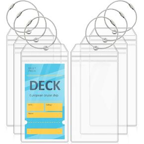 Cruise Luggage Tags, 6 Pack Cruise Luggage Tag Holder for Royal Caribbean, Celebrity Cruise Essentials, Carnival, NCL, Princess, MSC Cruise Ships Essentials
