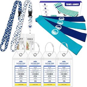 Princess Cruise Essentials (3 Items) Luggage Tag Holders, Towel Bands & Cruise Lanyards with Retractable Reel