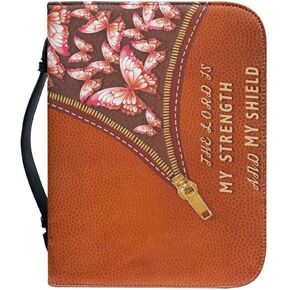 Lychee Pattern Sunflower Bible Case with Durable Handle,Stylish Bible Bag Journal Case, Large Bible Cove for Women,Sturdy Bible Carrying Case,Trust In The LORD