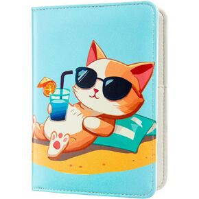 Passport Holder,Cute Passport Cover for Women Men,Travel Document Organizer Holder Boy Girl Wallet personalized Leather Rfid Passport Wallet (Dog)