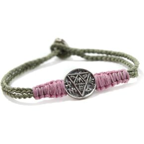 Charm Bracelet for Fertility & Healthy Pregnancy on Macramé Bracelet with Sterling Silver Coin Conceiving Amulet - Jewelry Gift for Expecting Mom - 7" Length