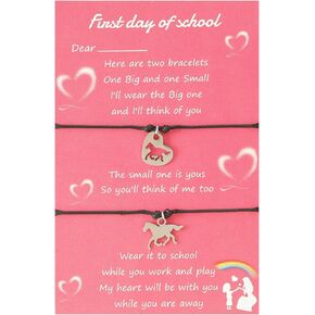 Back to School Outfits First Day of School Bracelet Back to School Gifts Adjustable Mommy and Me Bracelets Cute Clay Bracelets for Mother Daughter