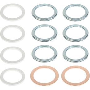 12PCS Crush Washer,Car Accessories Oil Drain Plug Washer,Oil Plug Gasket,Crush Washers,Transfer & Differential Service Gasket Kit Replacement,Replaces #1215710010 9043024003 90430A0003